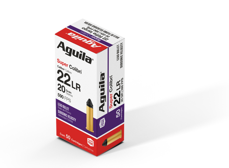 Aguila .22 Long Rifle Super Colibri 20 grain Subsonic Lead Round Nose ammunition
