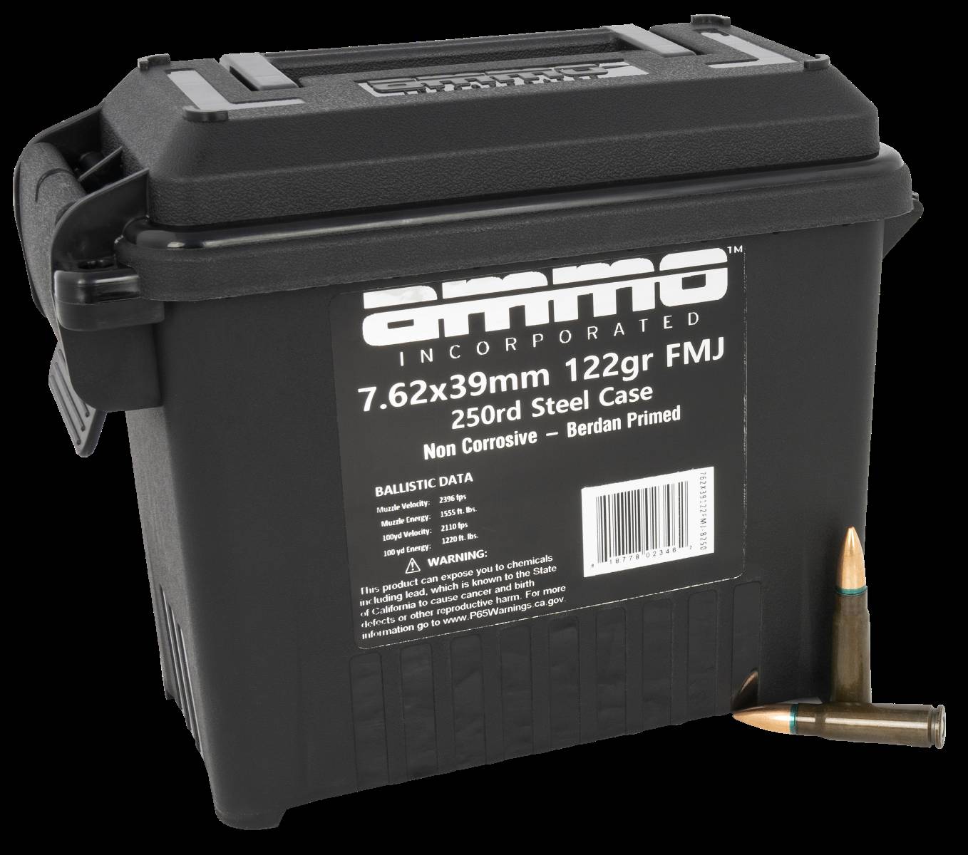 Ammo Inc 7.62x39mm Signature Target 122 grain Full Metal Jacket ammunition