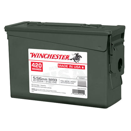Winchester 5.56x45mm NATO USA M193 Ammo Can Stripper Clips 55 grain Full Metal Jacket ammunition