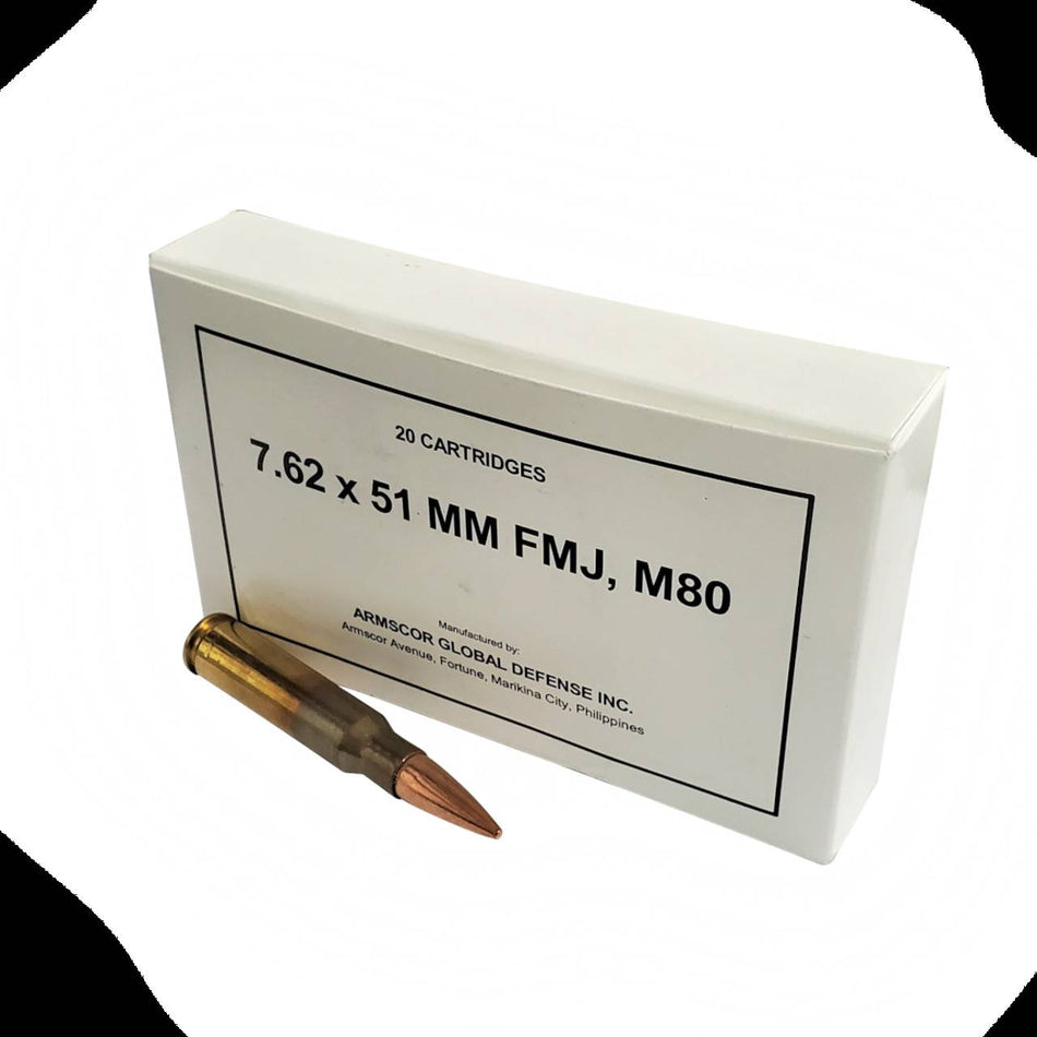 Armscor .308 Win / 7.62x51mm ARMSCOR USACenterfire 147 grain Full Metal Jacket ammunition