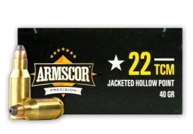 Armscor .22 TCM  40 grain Jacketed Hollow Point ammunition