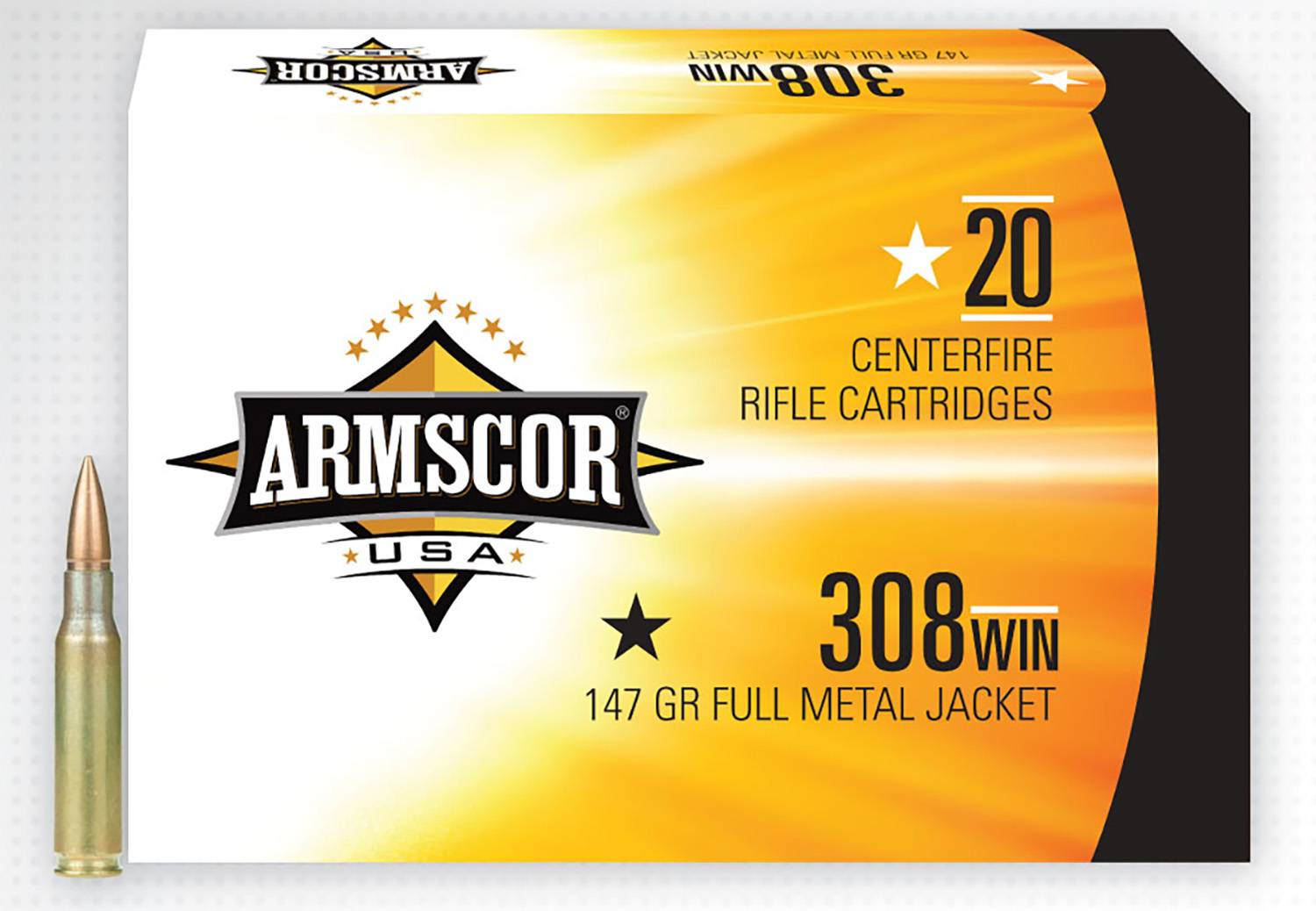 Armscor .308 Win / 7.62x51mm  147 grain Full Metal Jacket ammunition