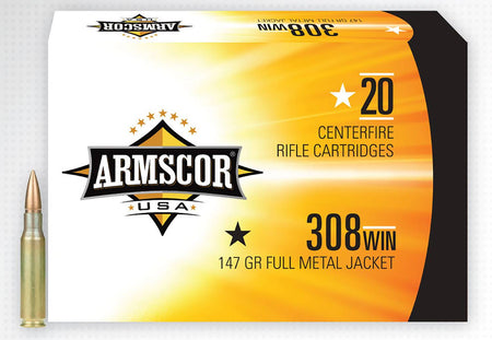 Armscor .308 Win / 7.62x51mm  147 grain Full Metal Jacket ammunition