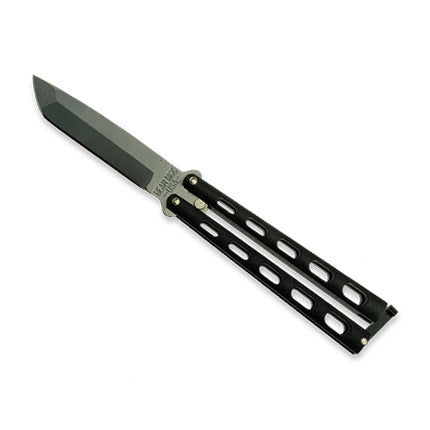 Bear & Sons 5-Inch Black Tanto Blade Butterfly Knife
