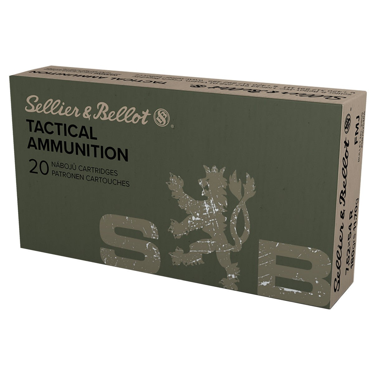 Sellier and Bellot 7.62x54mmR SELLIER & BELLOT Full Metal Jacket Target 180 grain Full Metal Jacket ammunition