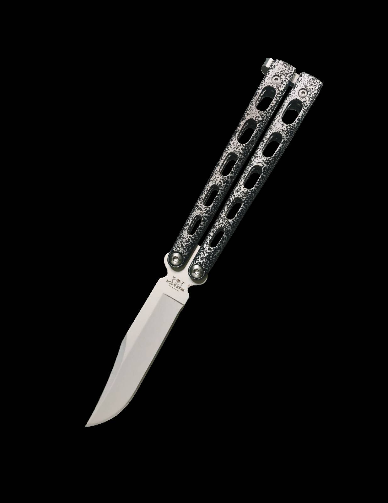 Bear & Sons Silver Vein 4-Inch Butterfly Folding Knife