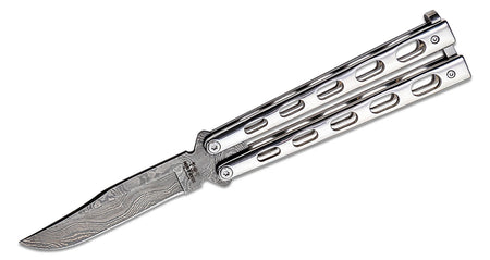 Bear & Sons Damascus Balisong Butterfly Knife 5" STS