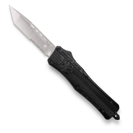 CobraTec Medium Tanto Serrated Black OTF Folding Knife