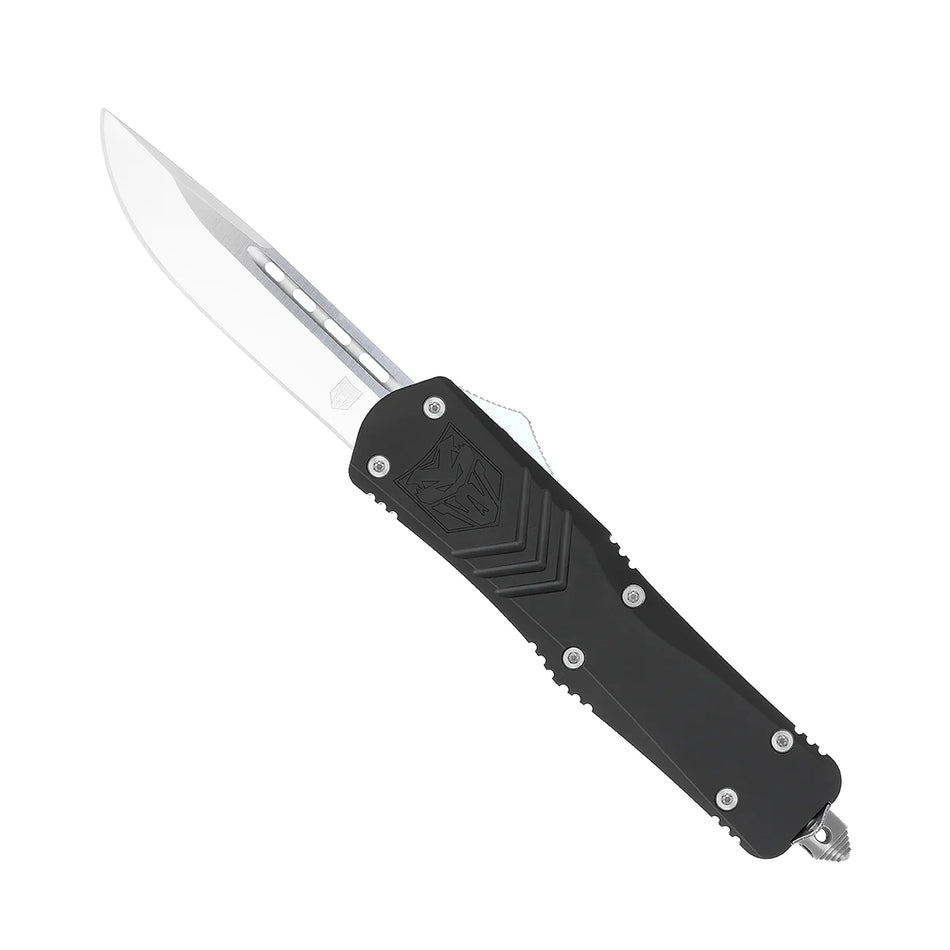 CobraTec Large FS-X Non-Serrated Drop Point OTF Knife Black