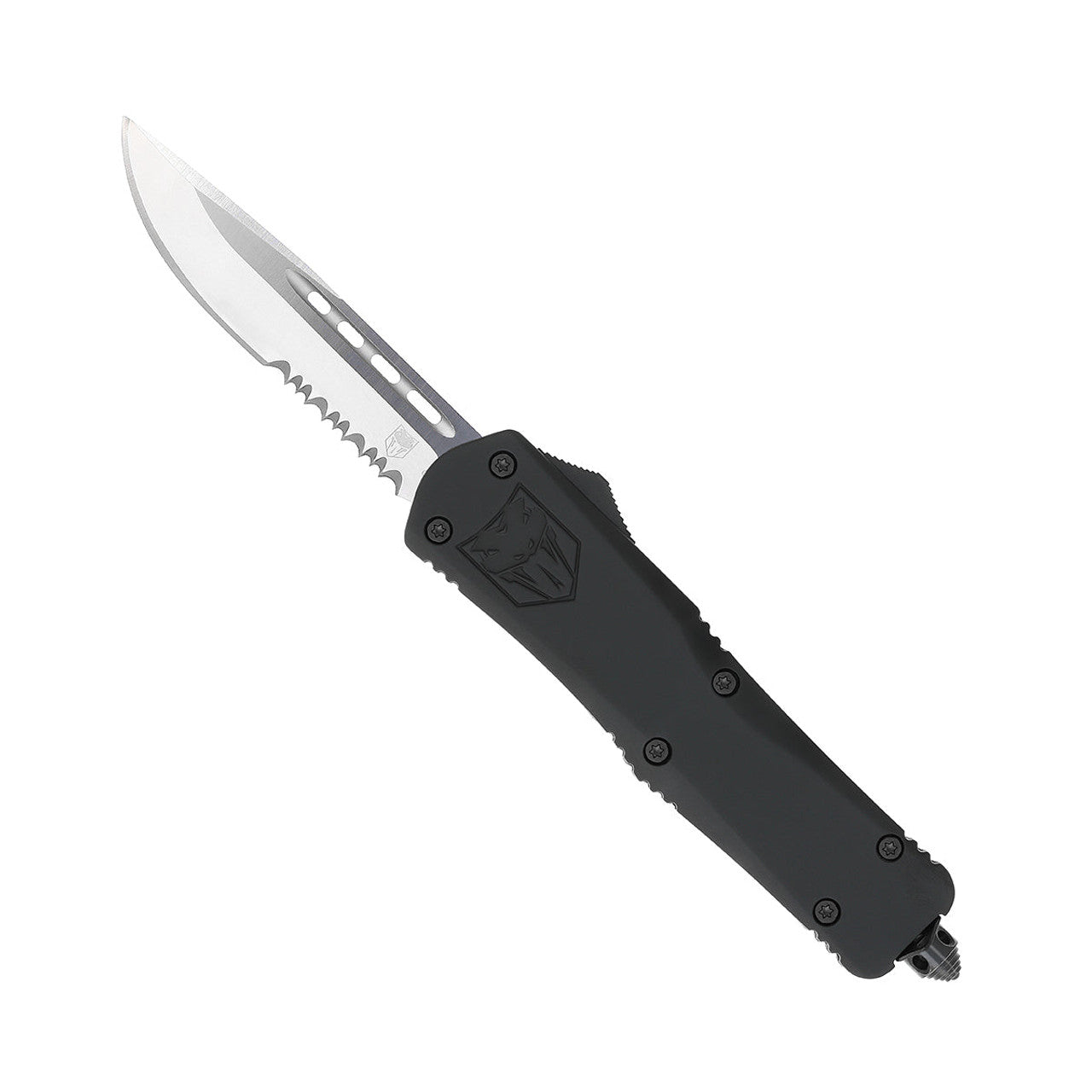 CobraTec Large FS-3 Serrated Drop Point OTF Knife Black