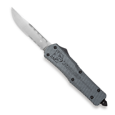 CoBRATec Medium Carbon Fiber FS-3 Drop OTF Knife Serrated