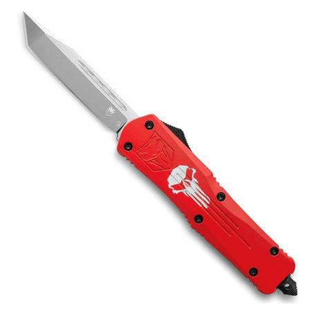 CoBRATec Large Red Tanto Punisher OTF Automatic Knife Non-Serrated