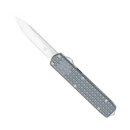 CobraTec Small Warrior OTF Knife Grey M390 Steel Non-Serrated Drop