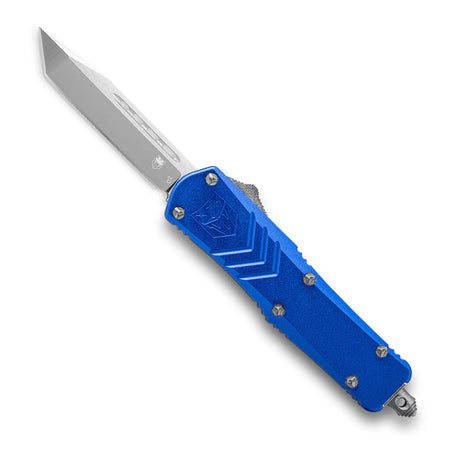 CobraTec OTF Medium Blue Titan M390 Tanto Plain Edge Knife
