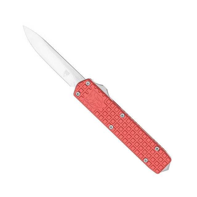 CobraTec Small Warrior OTF Knife Red M390 Steel Non-Serrated Drop