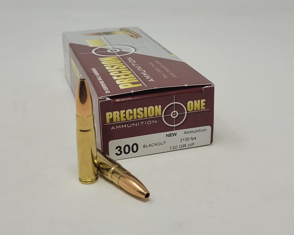 Precision One .300 AAC Blackout  130 grain Hollow Point ammunition