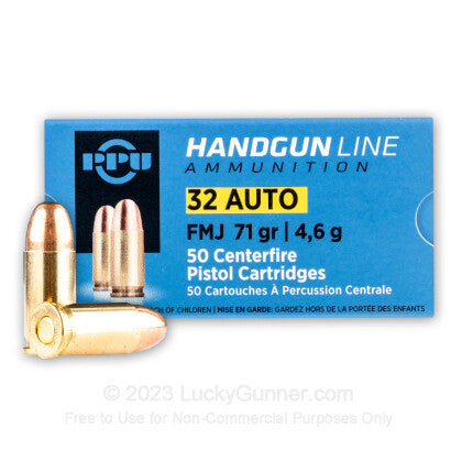 Prvi Partizan .32 ACP  71 grain Full Metal Jacket ammunition