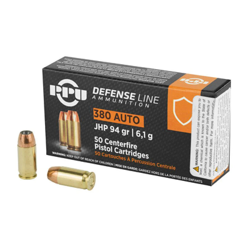 Prvi Partizan .380 ACP/Auto PPU 94 grain Jacketed Hollow Point ammunition