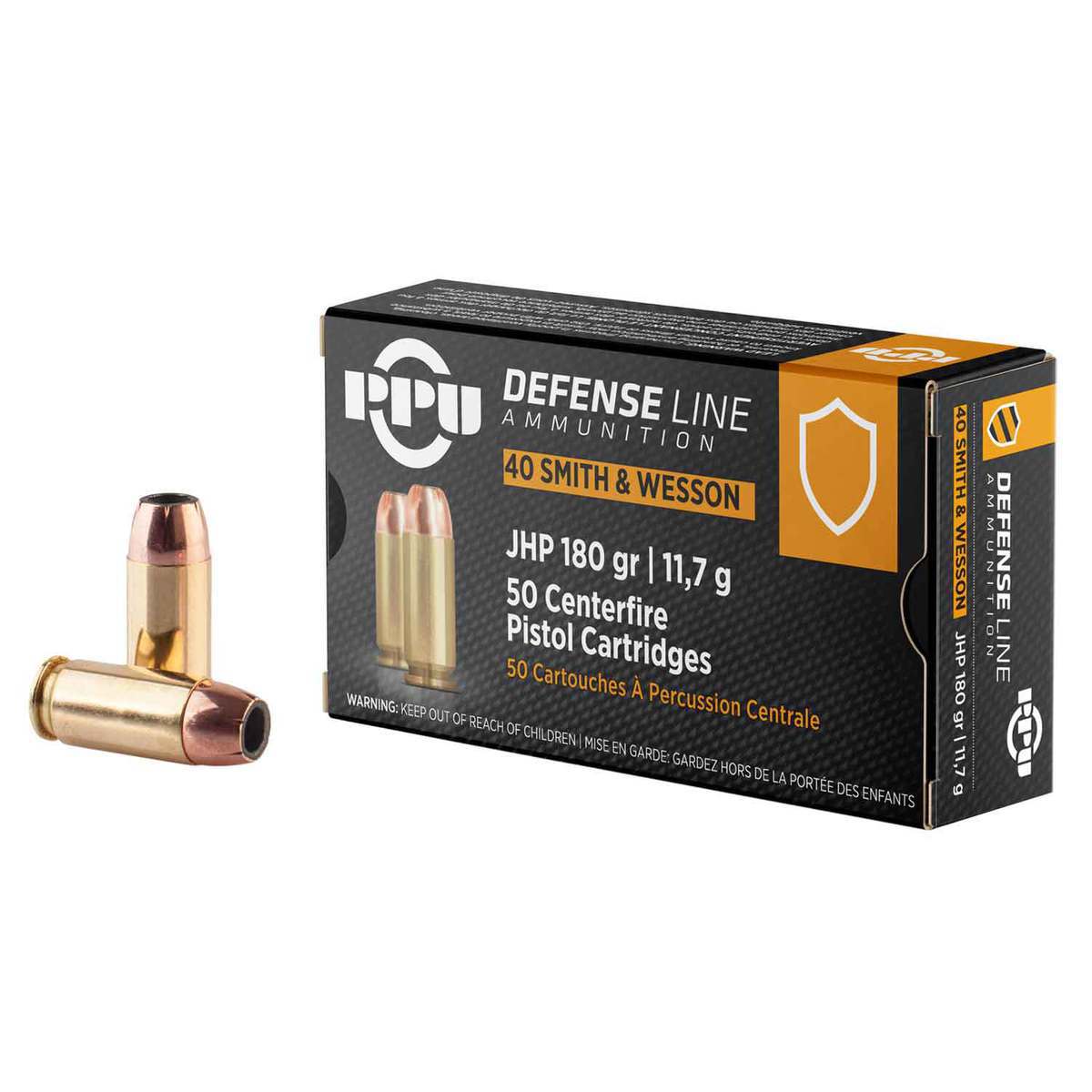 Prvi Partizan .40 S&W PPU 180 grain Jacketed Hollow Point ammunition