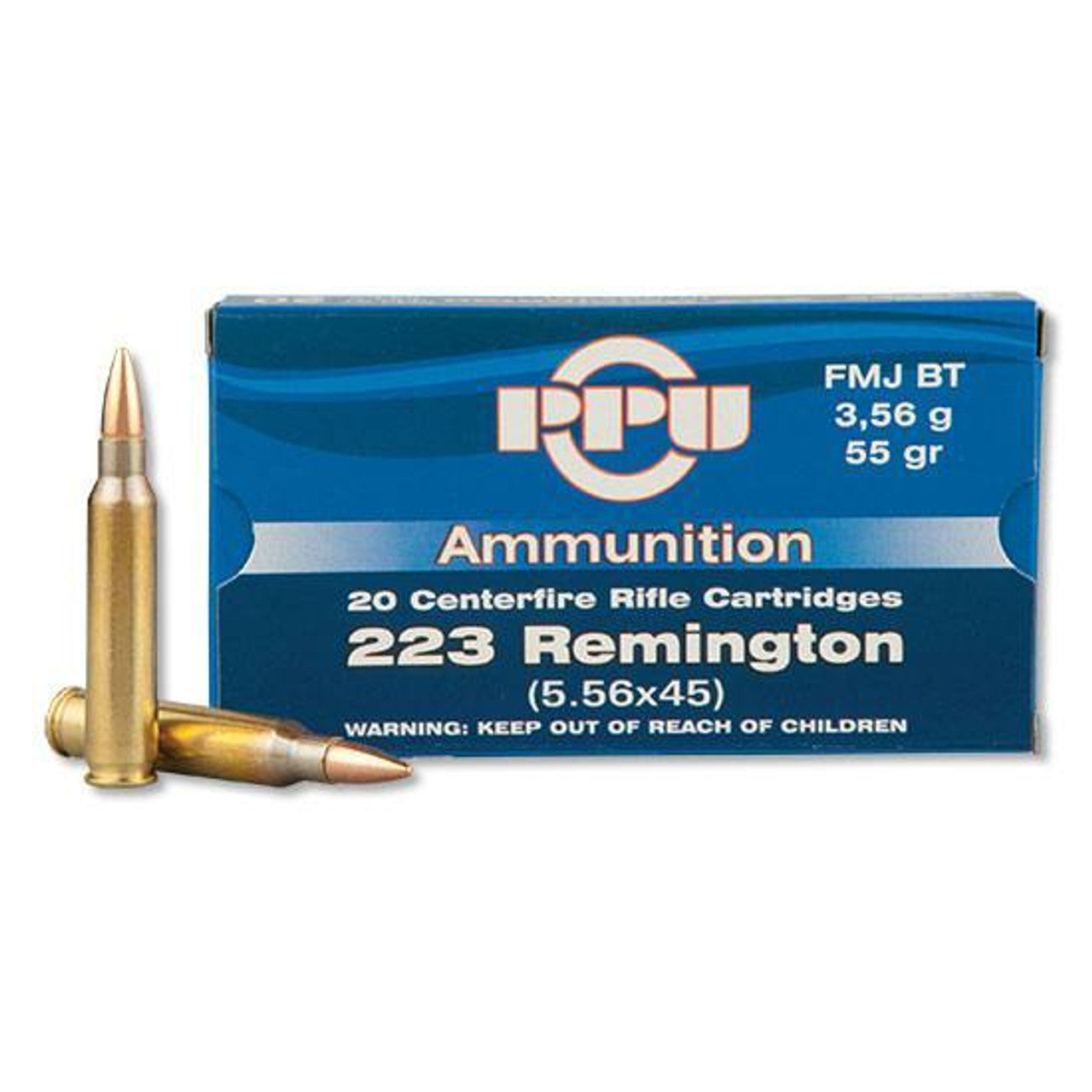 Prvi Partizan .223 Remington PPUCenterfire 55 grain Full Metal Jacket Boat Tail ammunition