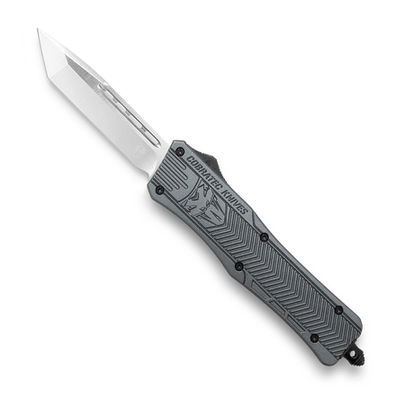 CoBRATec Medium Gray Tanto Automatic OTF Knife Non-Serrated