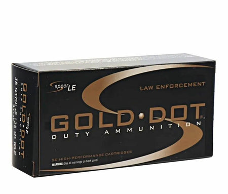 Speer .38 Special Gold Dot LE Duty +P 125 grain Jacketed Hollow Point ammunition