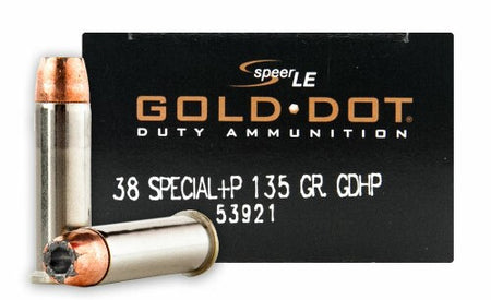 Speer .38 Special Gold Dot 135 grain Jacketed Hollow Point ammunition