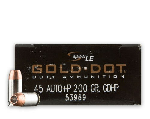 Speer .45 ACP/Auto Gold Dot LE Duty +P 200 grain Jacketed Hollow Point ammunition