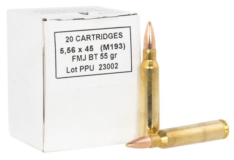 Prvi Partizan 5.56x45mm NATO M193 55 grain Full Metal Jacket Boat Tail ammunition