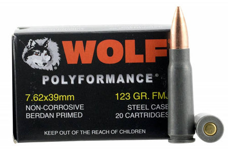 Wolf 7.62x39 Steel Case 122 Grain Full Metal Jacket (FMJ)