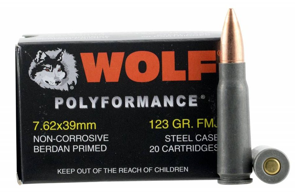 Wolf 7.62x39 Steel Case 122 Grain Full Metal Jacket (FMJ)