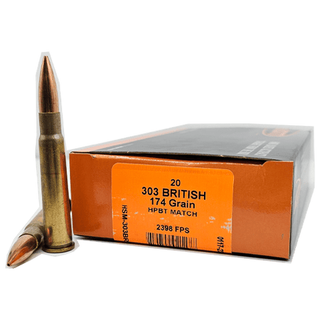 HSM .303 British  174 grain Hollow Point Boat Tail ammunition