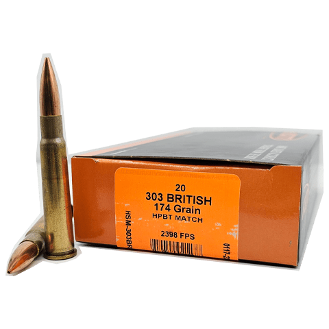 HSM .303 British  174 grain Hollow Point Boat Tail ammunition