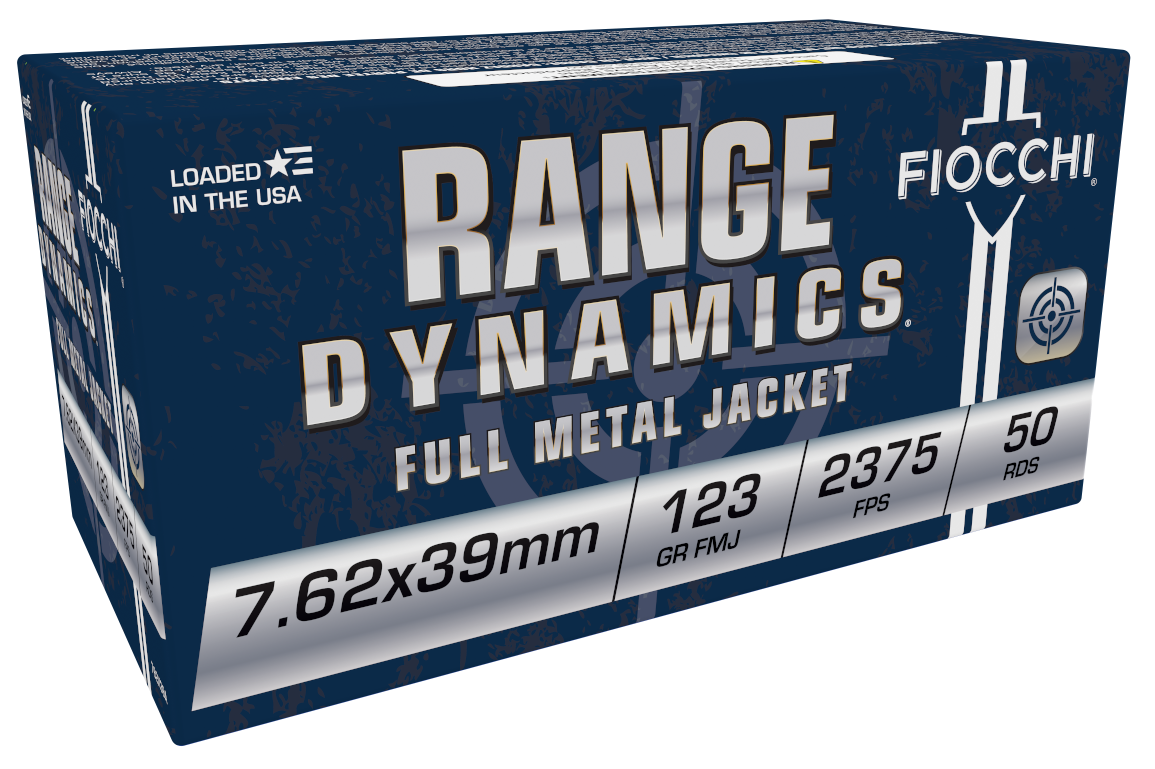 Fiocchi 7.62x39mm Range Dynamics 123 grain Full Metal Jacket ammunition
