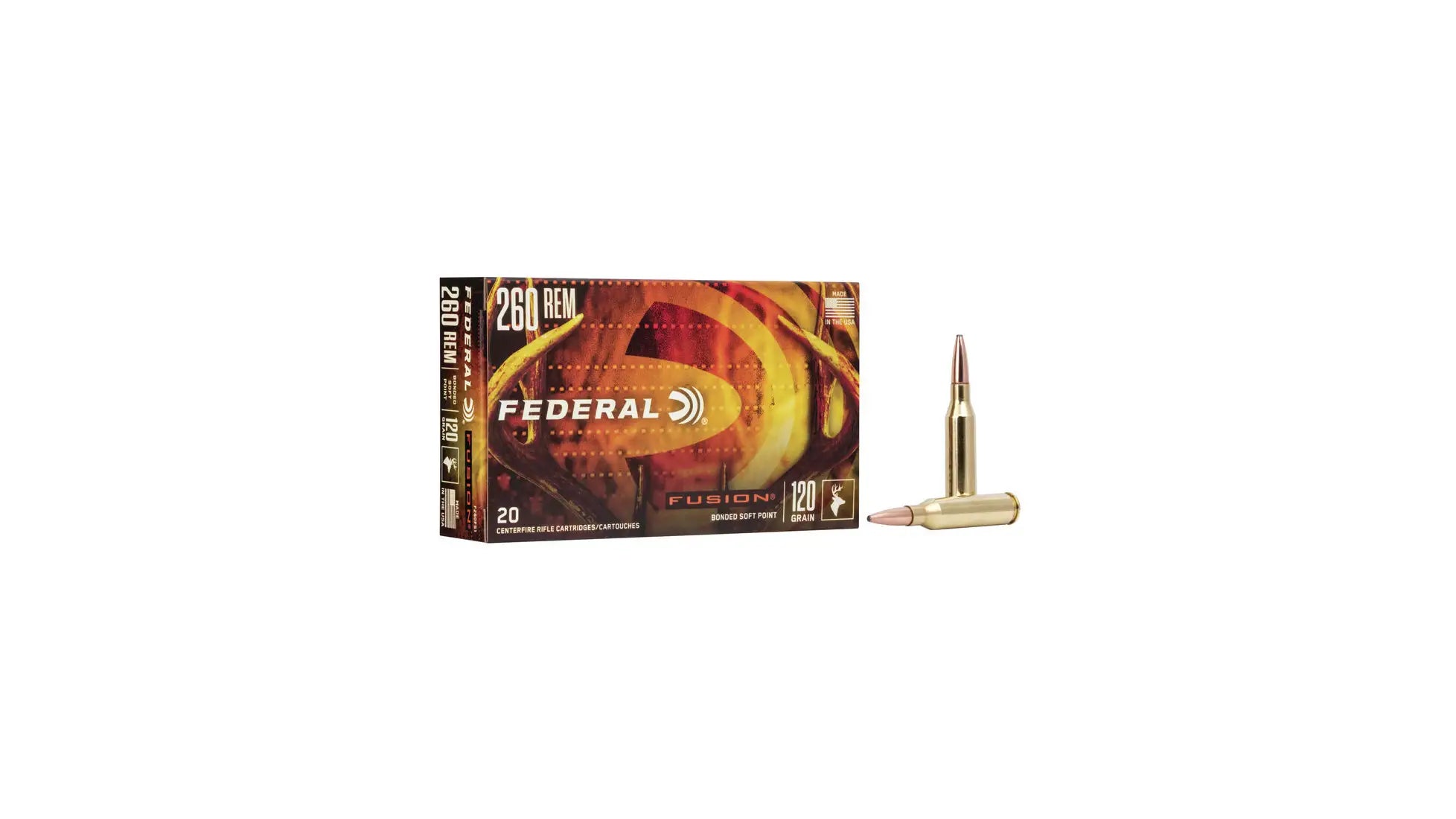Federal .260 Remington FUSION Rifle Medium Game 120 grain Soft Point ammunition