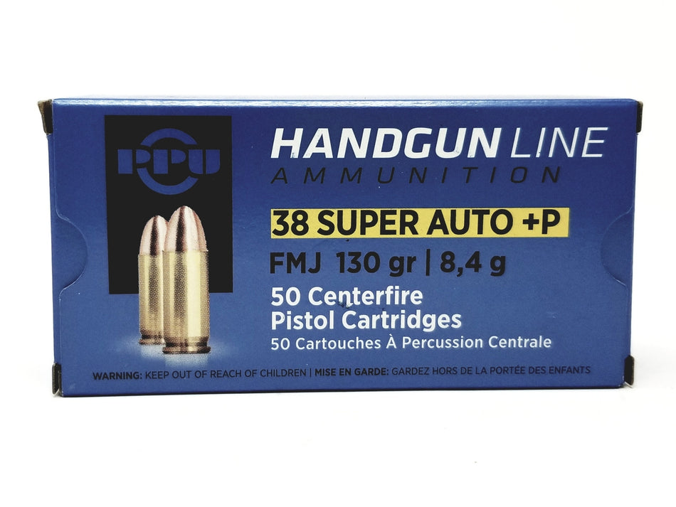 Prvi Partizan .38 Super HANDGUN LINE 130 grain Full Metal Jacket ammunition