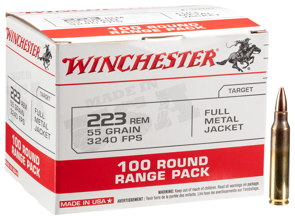 Winchester .223 Remington USA 55 grain Full Metal Jacket ammunition