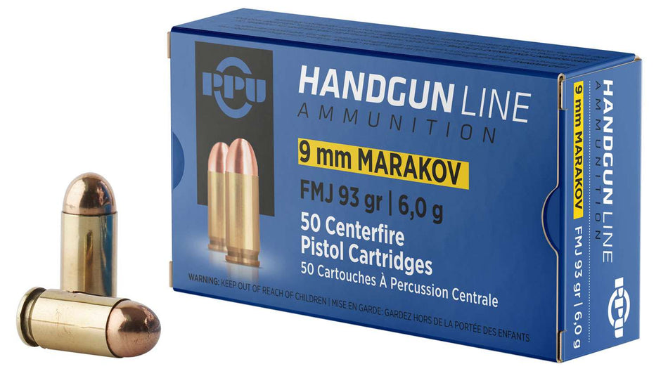 Prvi Partizan 9mm Makarov HANDGUN LINE 93 grain Full Metal Jacket ammunition