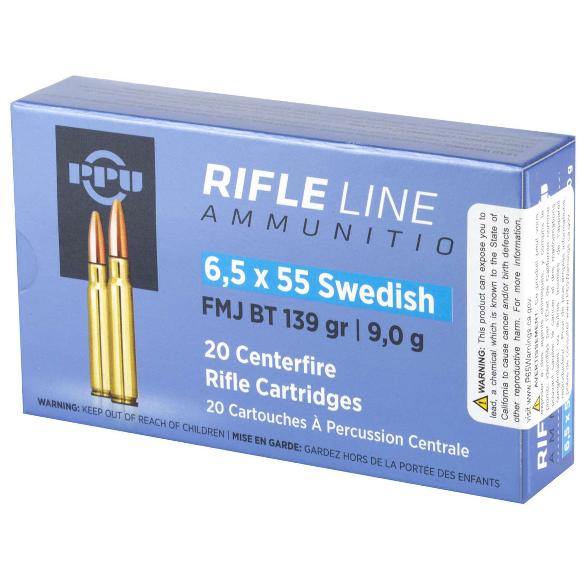 Prvi Partizan 6.5x55mm Swedish RIFLE LINE 139 grain Full Metal Jacket ammunition