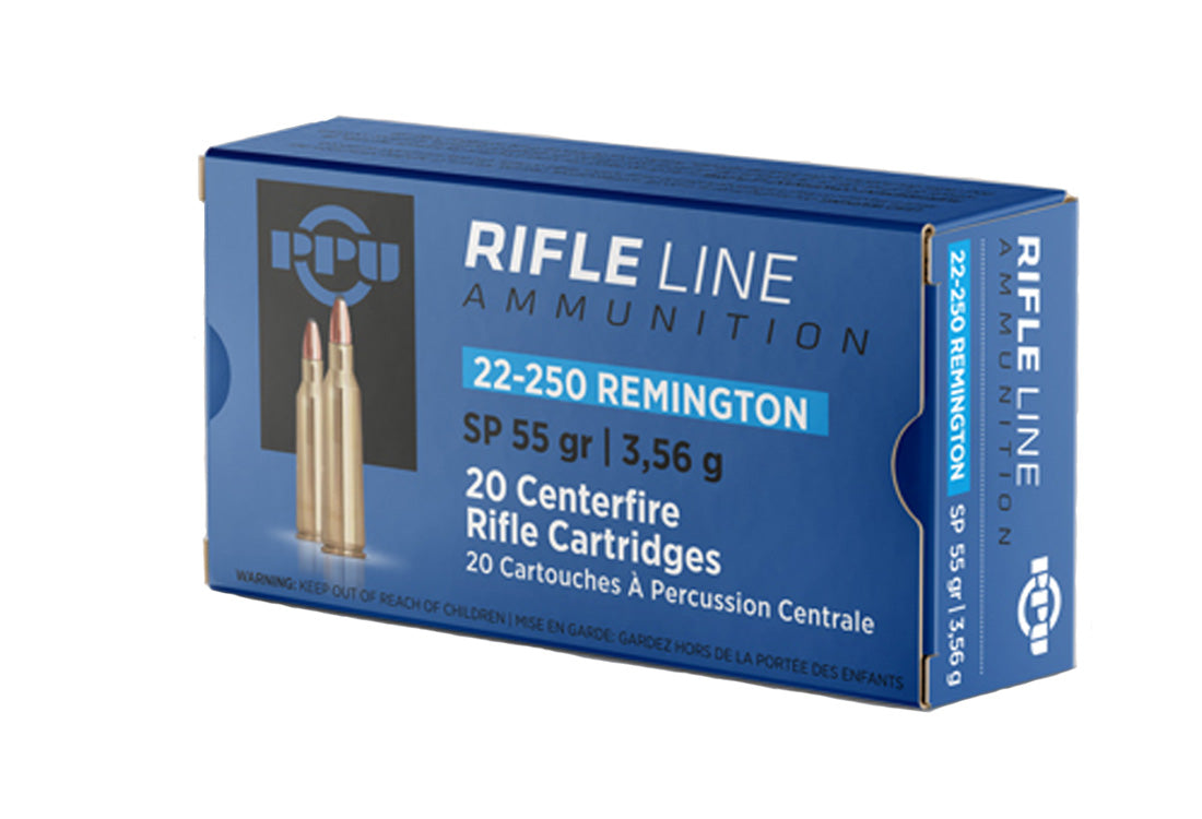 Prvi Partizan .22-250 Remington PPUCenterfire 55 grain Soft Point ammunition