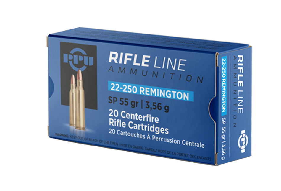 Prvi Partizan .22-250 Remington PPUCenterfire 55 grain Soft Point ammunition