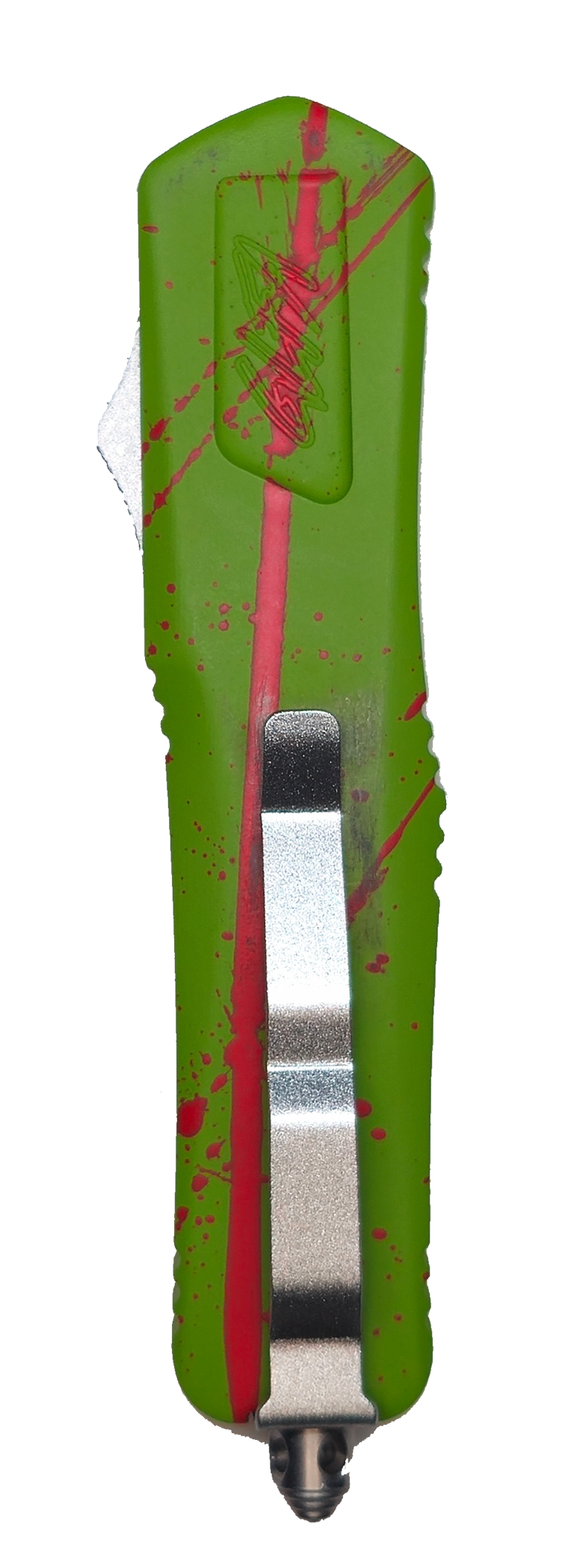 Great Lakes Medium Zombie Splatter Automatic Knife 8" Smooth Blade