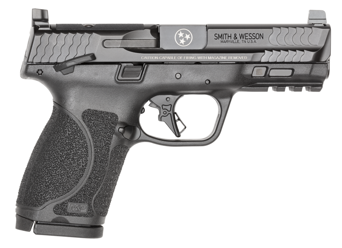 dSMITH & WESSON M&P 9 M2.0 9MM 4" M.S. O.R. 2-17RD BLK TN LOGO ENGRAVED