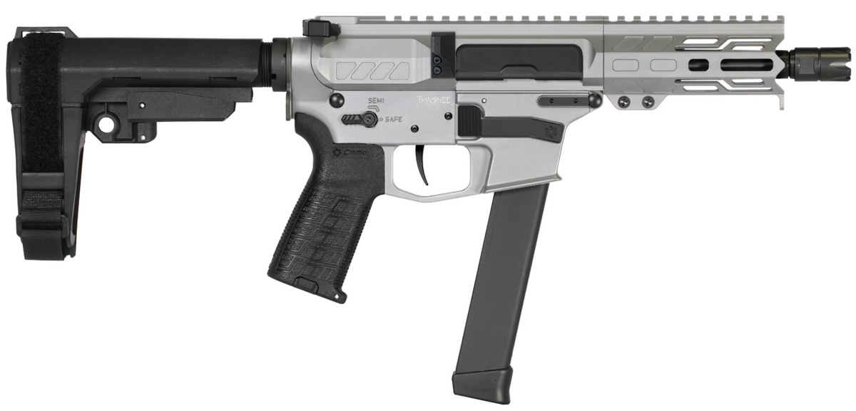CMMG PISTOL, BANSHEE, MKGS, 9MM, 5", TITANIUM W/ADJ RIP BRACE