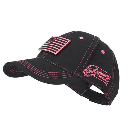 Voodoo Tactical Classic Hat Removable Flag Patch Black Pink Stitching