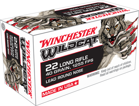 Winchester .22 Long Rifle Wildcat 40 grain Lead Round Nose ammunition