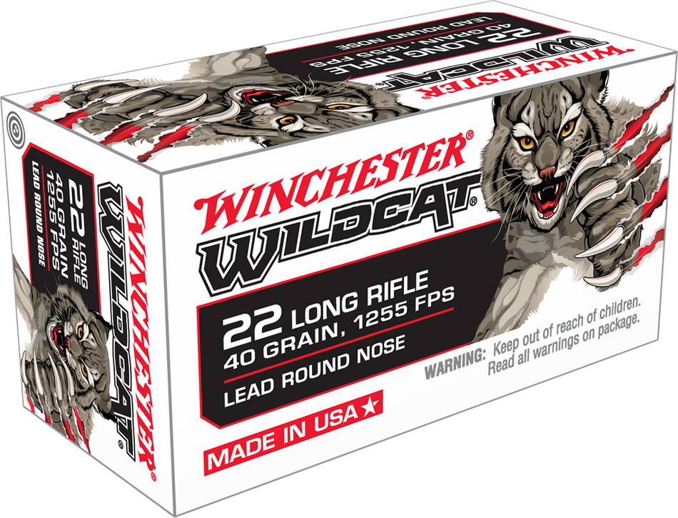 Winchester .22 Long Rifle Wildcat 40 grain Lead Round Nose ammunition