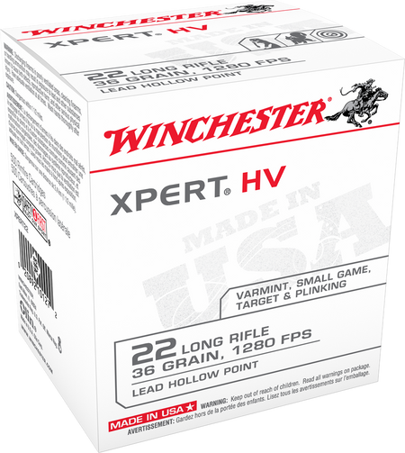 Winchester .22 Long Rifle USA WHITE BOX Xpert HV Varmint 36 grain Lead Hollow Point (LHP) ammunition