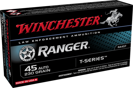 Winchester .45 ACP/Auto Ranger T-Series LE 230 grain Bonded Jacketed Hollow Point ammunition