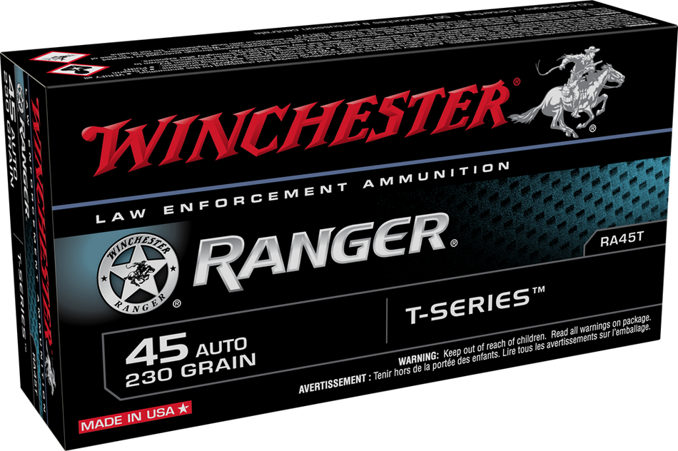 Winchester .45 ACP/Auto Ranger T-Series LE 230 grain Bonded Jacketed Hollow Point ammunition